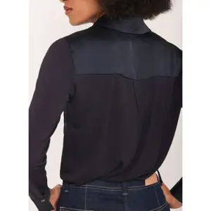 Mint Velvet Navy Satin Utility Shirt